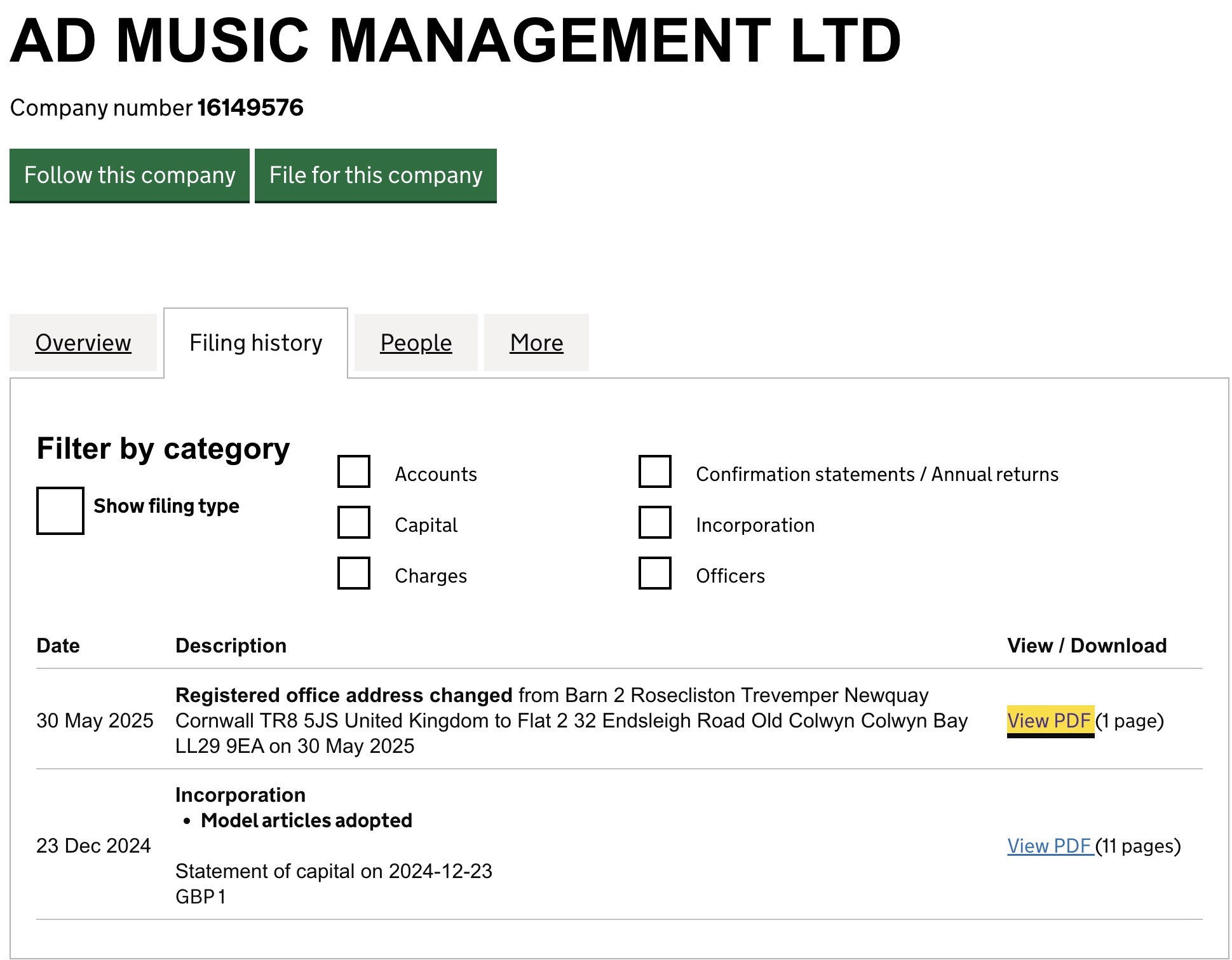 Ad Music COA